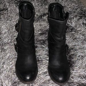 Black Steve Madden leather booties